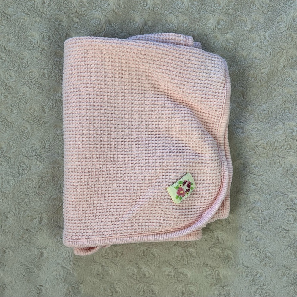 Cherokee Baby Pink Thermal Baby Blanket Flower Floral Waffle Weave